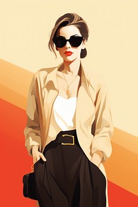 Street style cool fashion woman wearing sunglasses adult accessories technology.