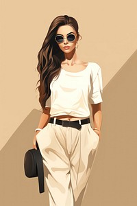 Street style cool fashion woman wearing sunglasses blouse adult bag.