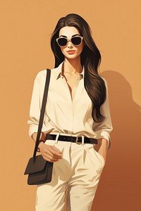 Street style cool fashion woman wearing sunglasses portrait blouse adult.