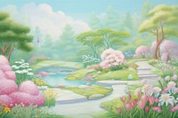Garden background painting outdoors nature.
