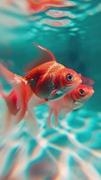 Goldfish animal red pomacentridae.