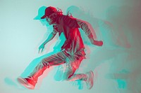 Anaglyph freerunning photography art red.