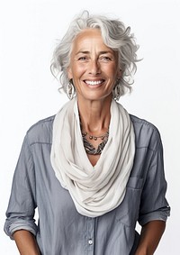 Senior woman portrait smile scarf.