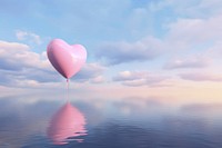 Photography of heart balloon landscape cloud tranquility.