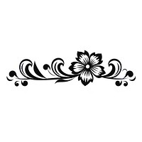 Flower divider pattern white black.