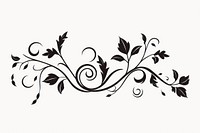 Divider graphic of floral graphics pattern white.