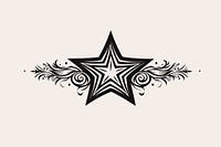 Divider graphic of star symbol line logo.