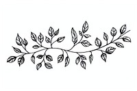 Divider doodle of branch pattern drawing sketch.