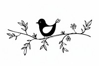 Divider doodle of bird drawing sketch black.