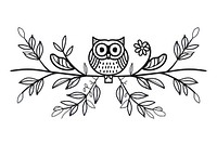 Divider doodle of owl pattern drawing sketch.