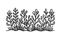 Divider doodle of coral pattern drawing sketch.