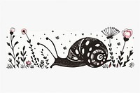 Divider doodle of snail drawing animal sketch.