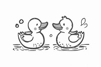 Divider doodle of duck animal bird line.