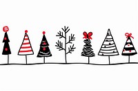 Divider doodle of christmas trees line celebration creativity.