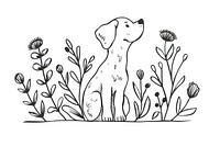 Divider doodle of dog drawing animal mammal.