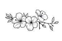 Divider doodle of tropical flower drawing sketch plant.