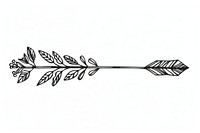 Divider doodle of arrow line white background calligraphy.
