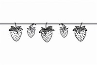 Divider doodle of strawberry fruit plant line.