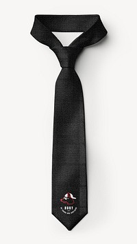 Black necktie mockup psd