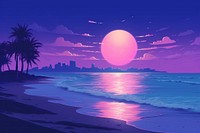 Beach purple beach landscape.