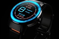 Smart watch wristwatch black electronics.