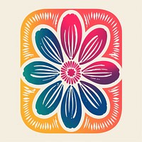 Flower with Risograph style pattern shape art.