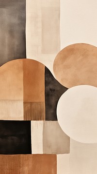 Brown abstract shape art.