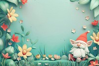 Cute gnome background cartoon outdoors flower.