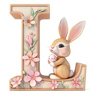 Easter letter L easter cute white background.