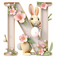 Easter letter N easter white background representation.