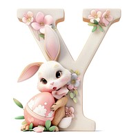Easter letter Y easter toy white background.