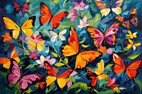 Butterfly painting backgrounds flower.