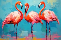 Group of flamingo painting animal bird.