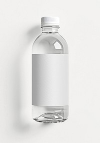 Plastic water bottle with blank label