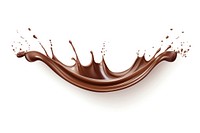 Chocolate splash falling drop white background refreshment.