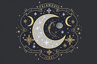 Astrology logo pattern night text.