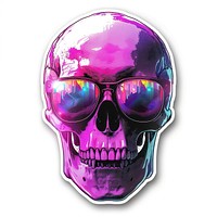 Future sticker skull sunglasses portrait purple.