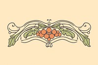 Ornament divider berry art pattern drawing.
