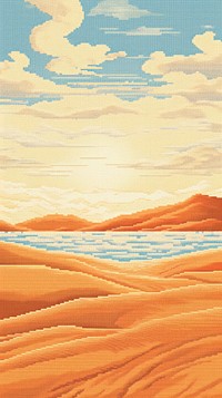 Cross stitch Dune Desert nature desert landscape.