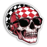 Racing sticker skull clothing cartoon apparel.