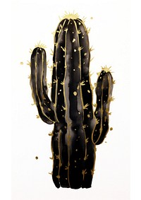 Black color cactus plant white background clothing.