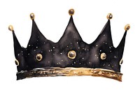 Black color crown gold white background accessories.