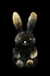 Black color cute bunny animal mammal rodent.