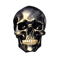 Black color skull white background anthropology halloween.