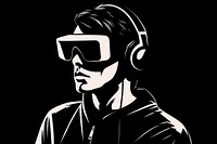 VR headset Line art person adult.