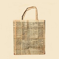 Ephemera paper shopping mart bag newspaper handbag text.