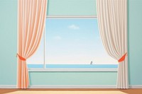 Painting of minimal curtain window sky architecture.