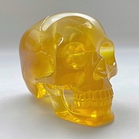 Yellow skull gemstone jewelry translucent.