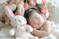 Asian baby girl photography sleeping portrait.