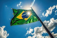 Brazil flag patriotism sunlight outdoors.